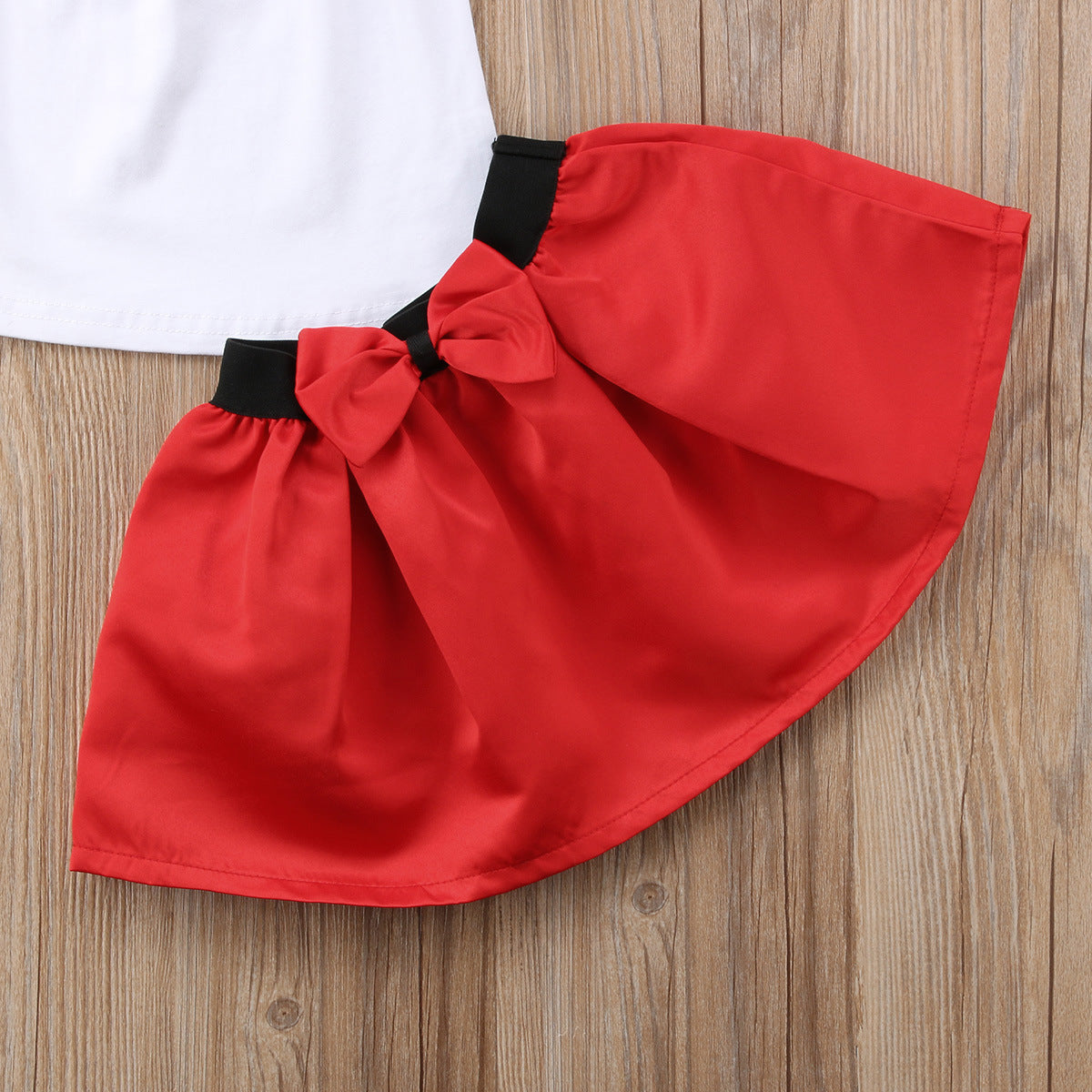 2 Pieces Set Baby Kid Girls Flower Print Tops Color-blocking And Bow Skirts Wholesale 22121602