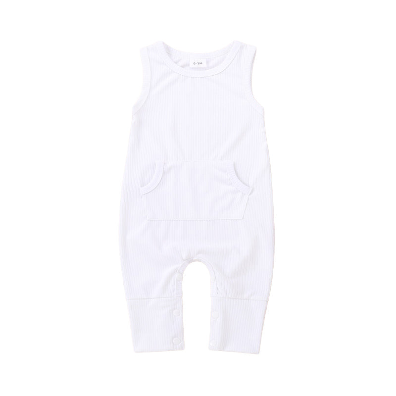 Baby Unisex Color-blocking Muslin&Ribbed Jumpsuits Wholesale 221216111