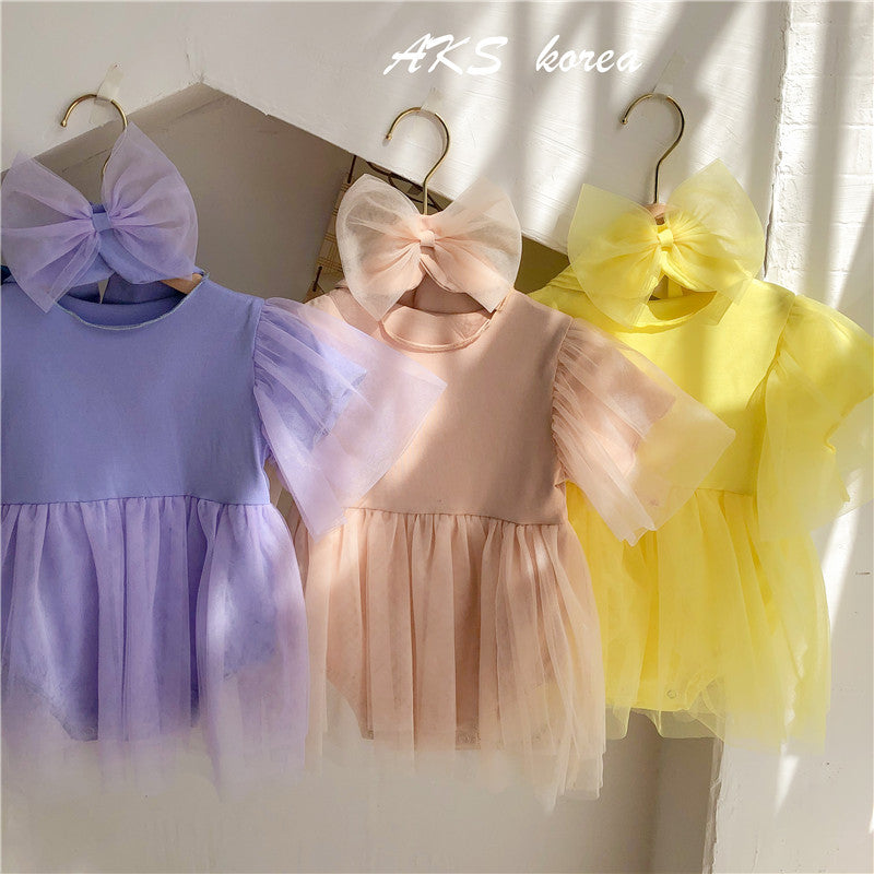 Baby Girls Bow Lace Rompers Wholesale 221216113