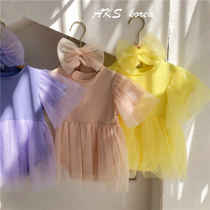 Baby Girls Bow Lace Rompers Wholesale 221216113