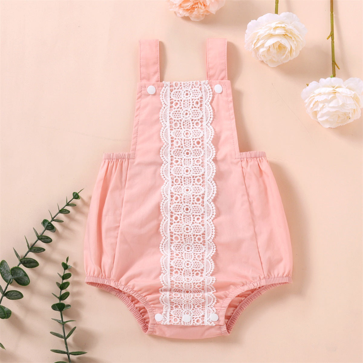 Baby Girls Color-blocking Lace Rompers Wholesale 221216117