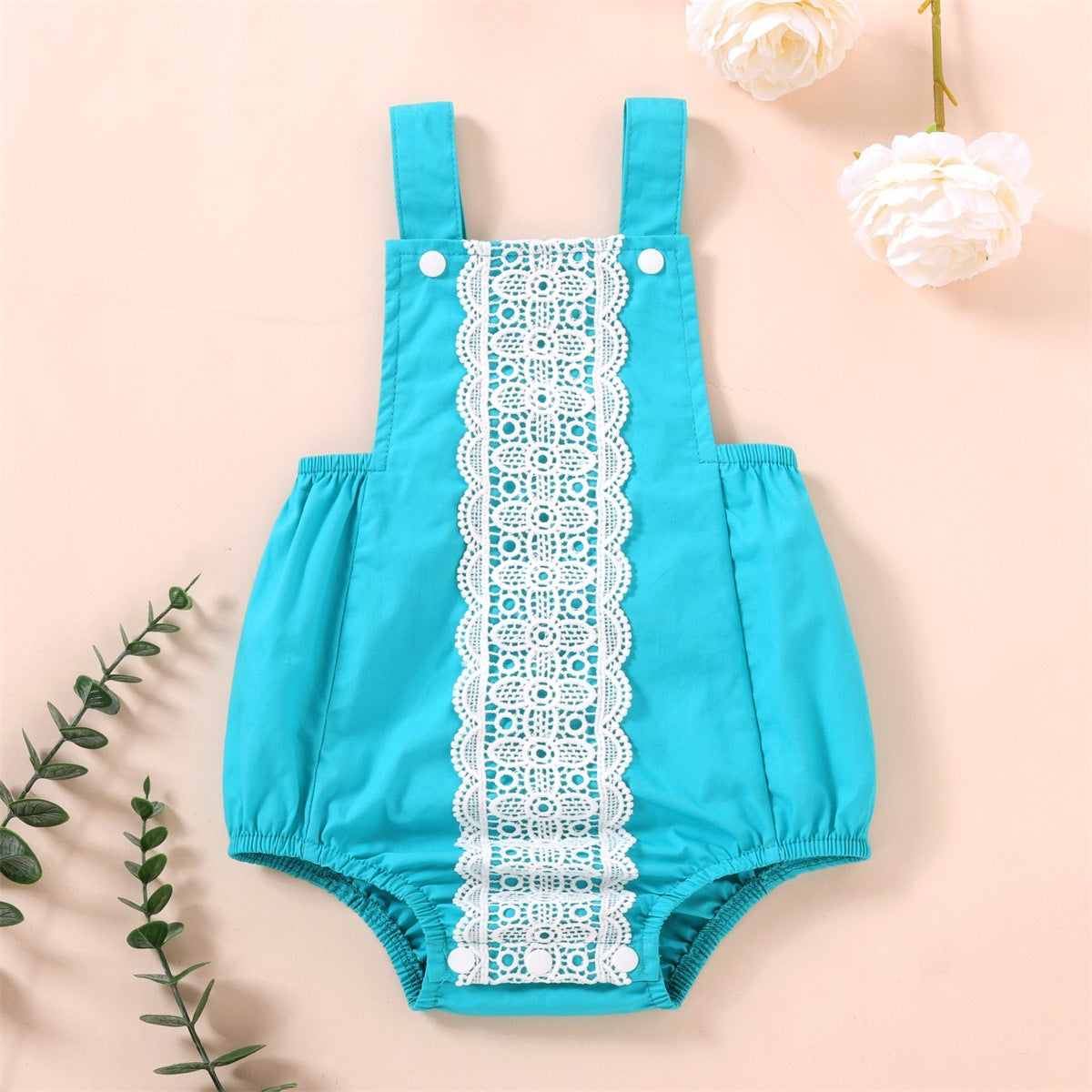 Baby Girls Color-blocking Lace Rompers Wholesale 221216117