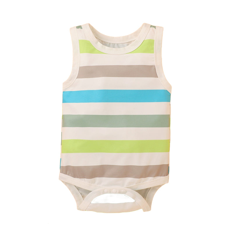 Baby Boys Striped Dinosaur Print Rompers Wholesale 221216119