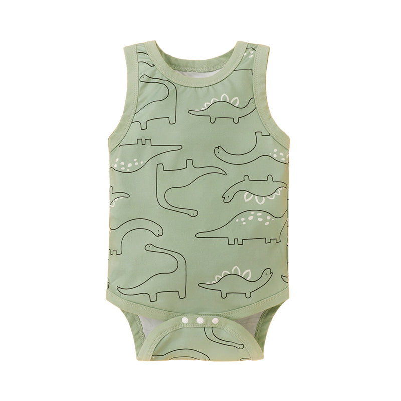 Baby Boys Striped Dinosaur Print Rompers Wholesale 221216119