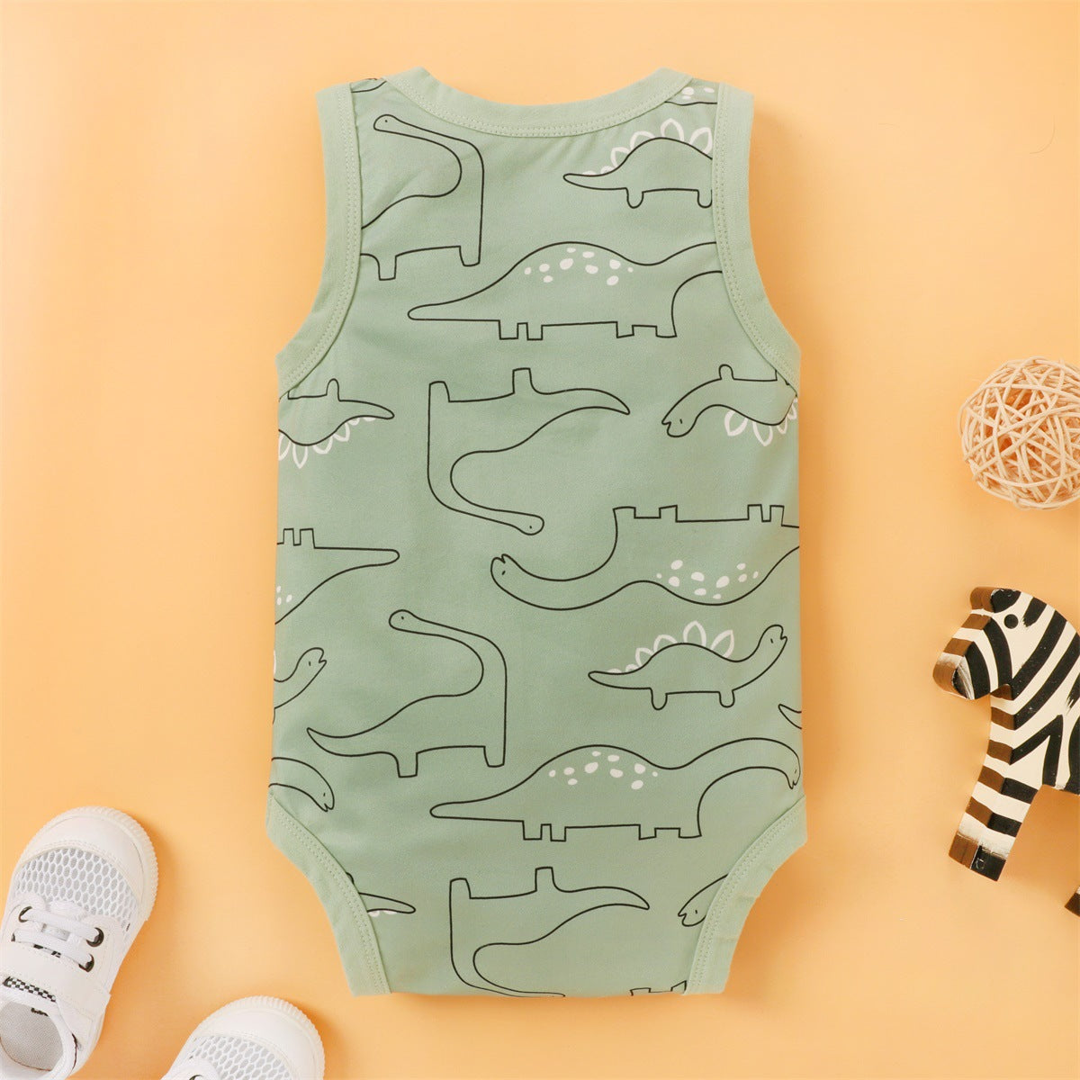 Baby Boys Striped Dinosaur Print Rompers Wholesale 221216119