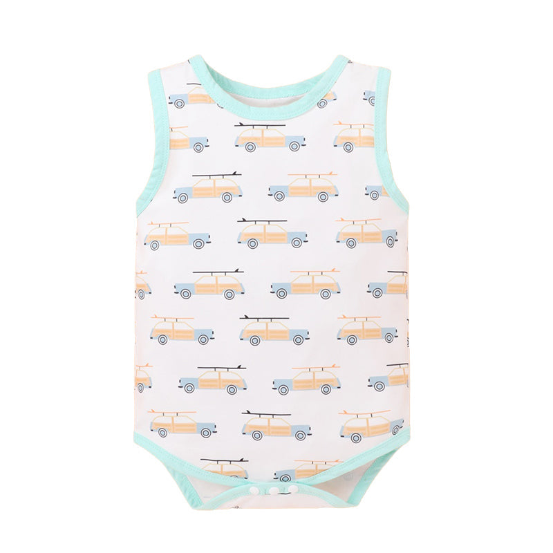 Baby Boys Car Cartoon Print Rompers Wholesale 221216122