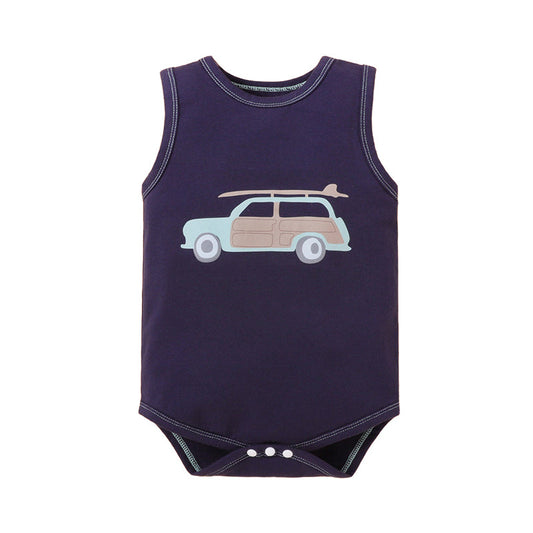 Baby Boys Car Cartoon Print Rompers Wholesale 221216122