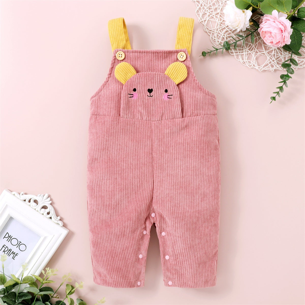 Baby Girls Color-blocking Cartoon Jumpsuits Wholesale 221216123