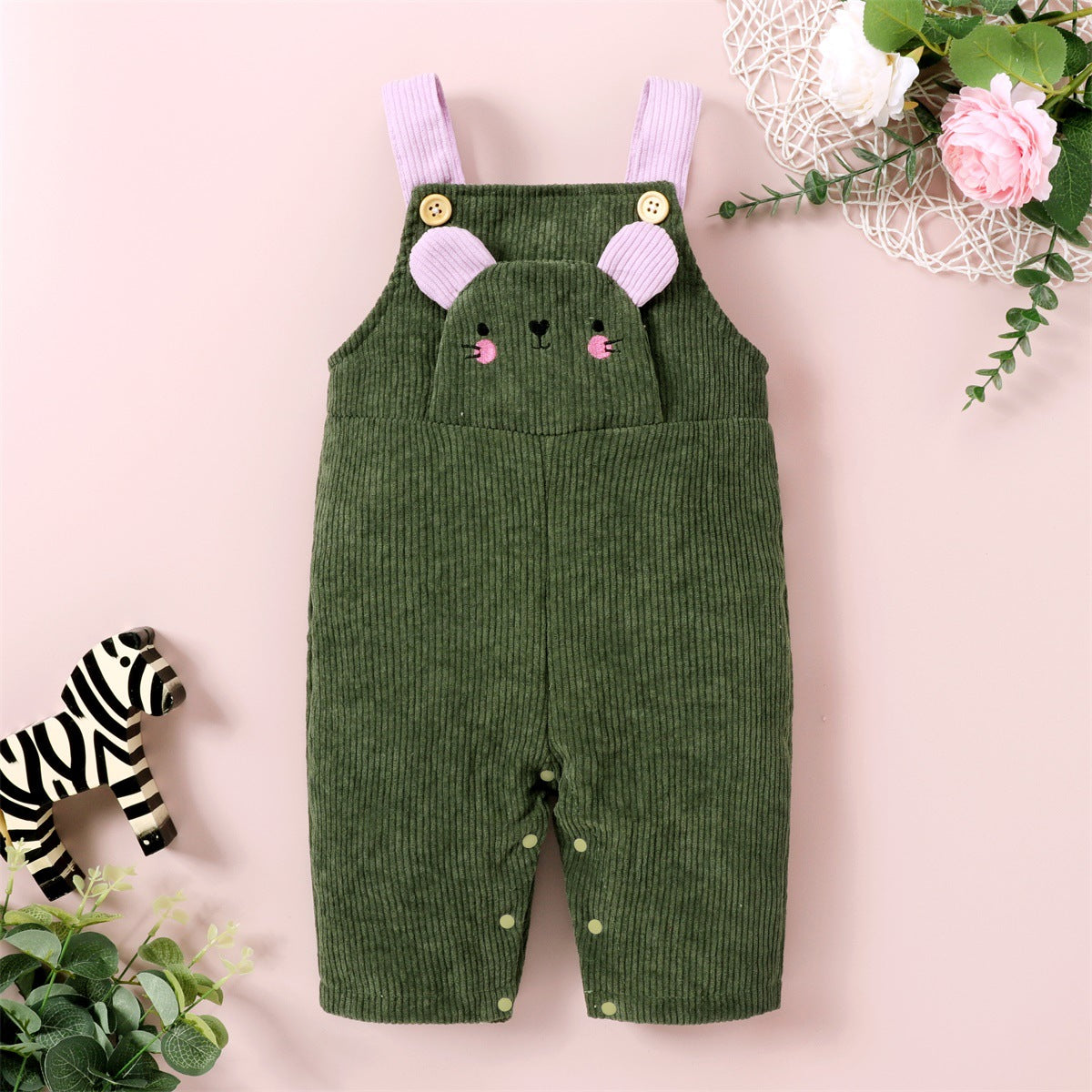 Baby Girls Color-blocking Cartoon Jumpsuits Wholesale 221216123