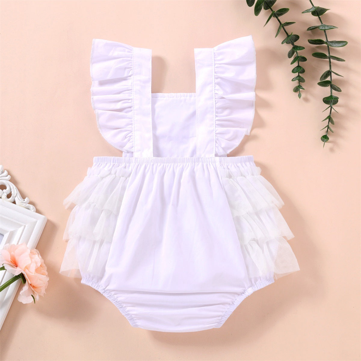 Baby Girls Solid Color Lace Rompers Wholesale 221216127