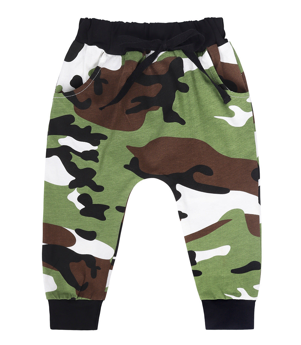 2 Pieces Set Baby Kid Boys Letters Tops And Camo Pants Wholesale 221216131