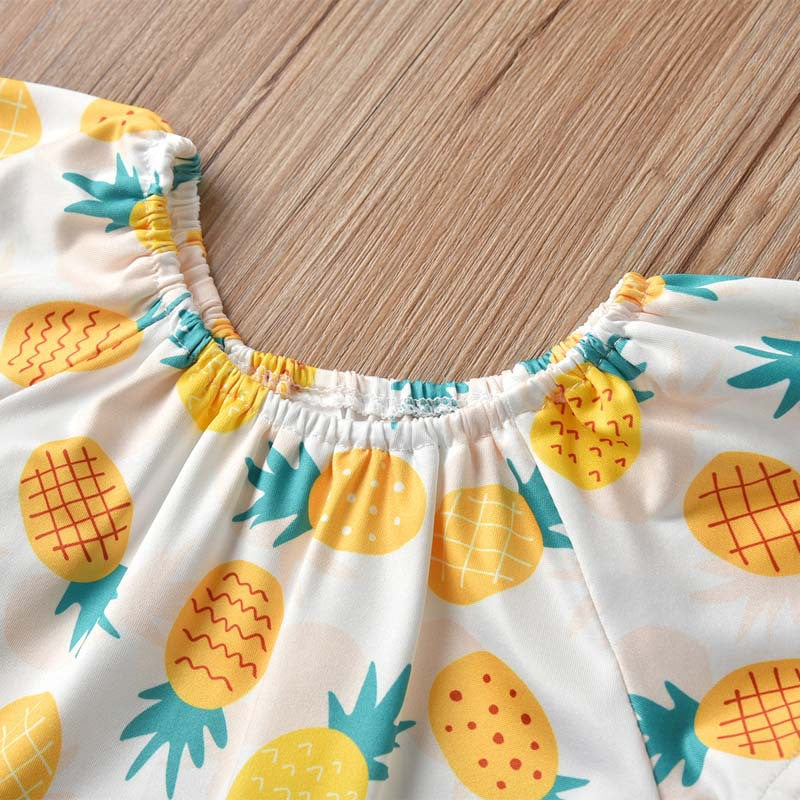 2 Pieces Set Baby Kid Girls Fruit Print Tops And Shorts Wholesale 221216132