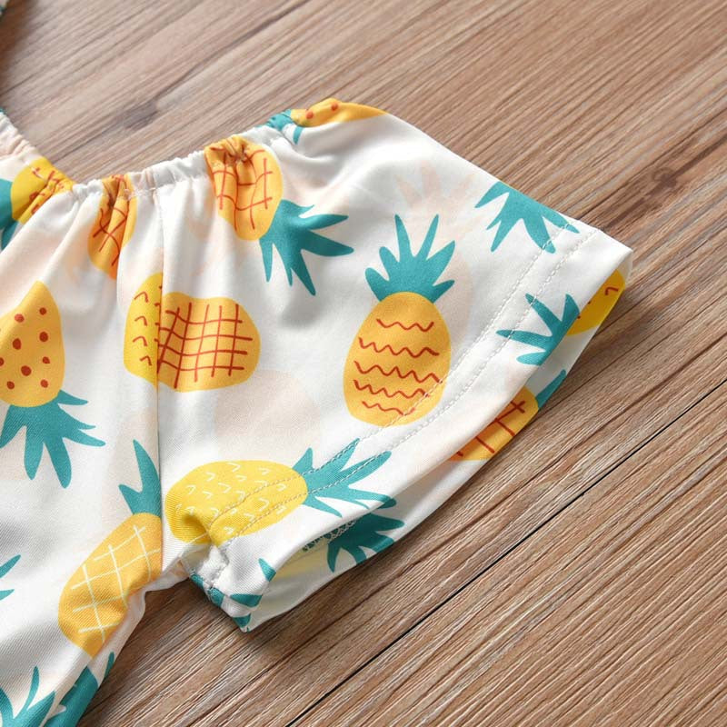 2 Pieces Set Baby Kid Girls Fruit Print Tops And Shorts Wholesale 221216132