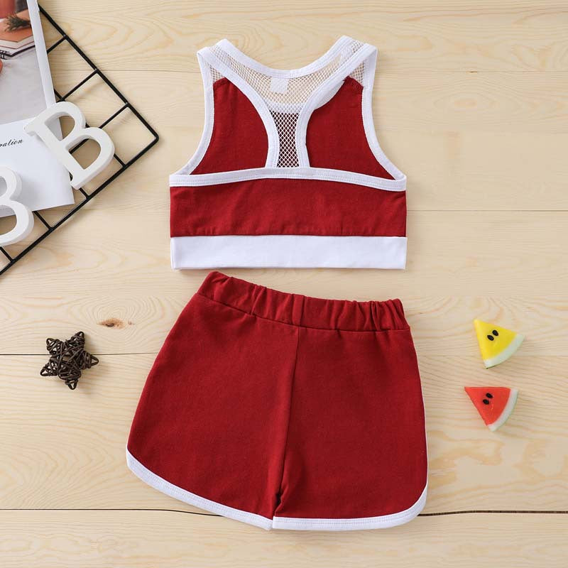 2 Pieces Set Baby Kid Unisex Color-blocking Tank Tops And Shorts Wholesale 221216139