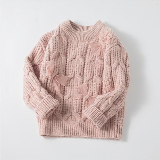 Baby Kid Girls Solid Color Sweaters Knitwear Wholesale 221216158