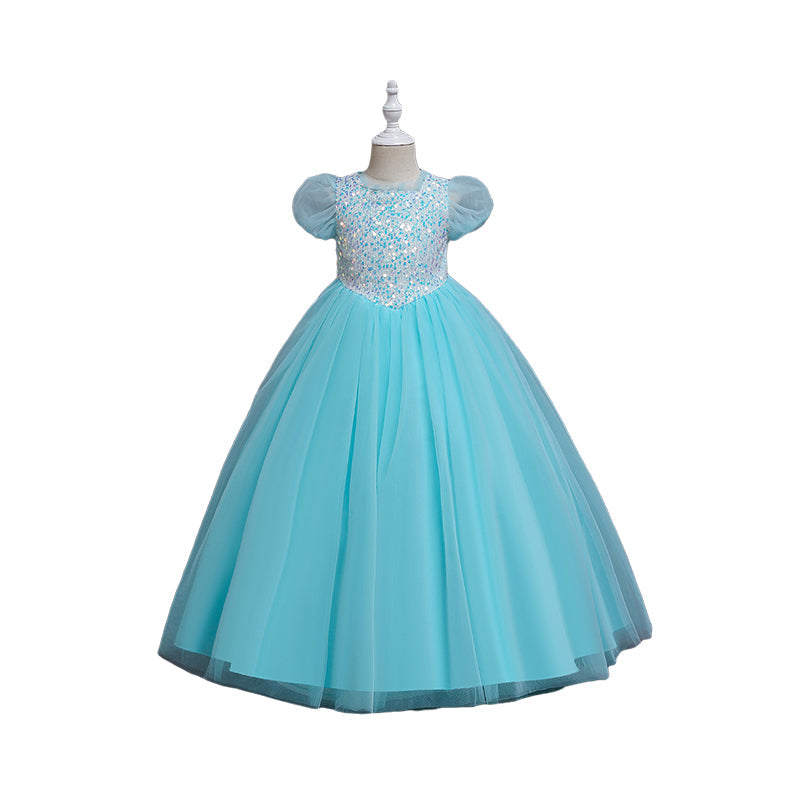 Kid Girls Solid Color Dressy Party Dresses Princess Dresses Wholesale 221216159