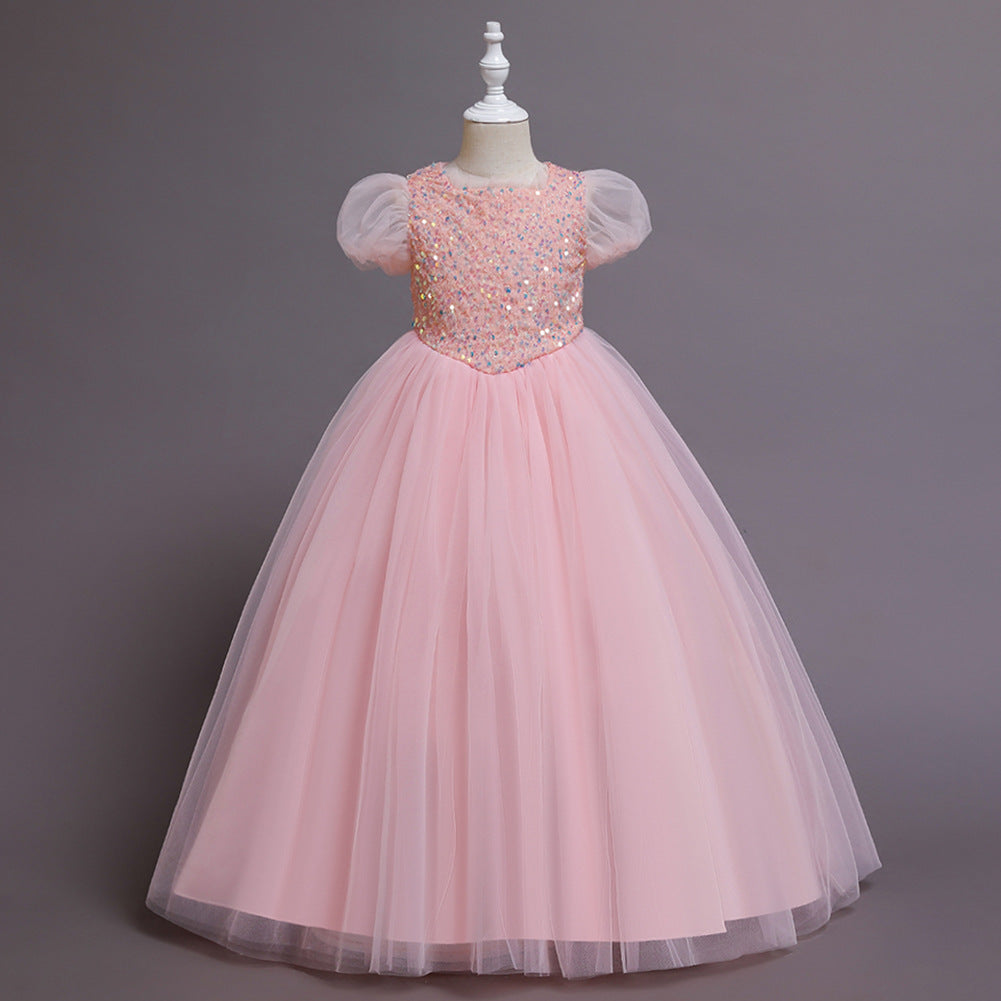 Kid Girls Solid Color Dressy Party Dresses Princess Dresses Wholesale 221216159