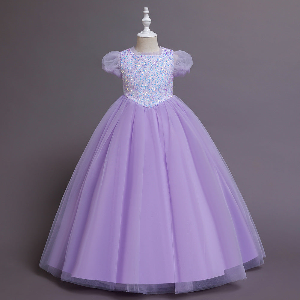 Kid Girls Solid Color Dressy Party Dresses Princess Dresses Wholesale 221216159