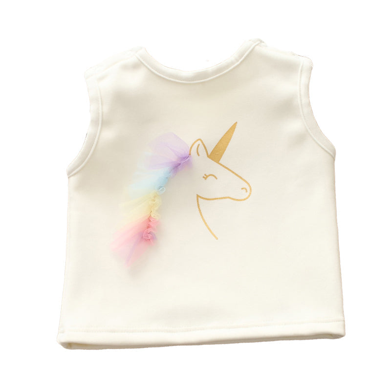 Baby Girls Unicorn Print Tank Tops Wholesale 221216160