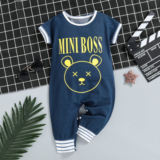 Baby Unisex Letters Cartoon Print Jumpsuits Wholesale 221216272