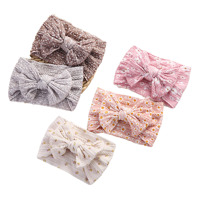 Girls Flower Bow Print Accessories Headwear Wholesale 221216281