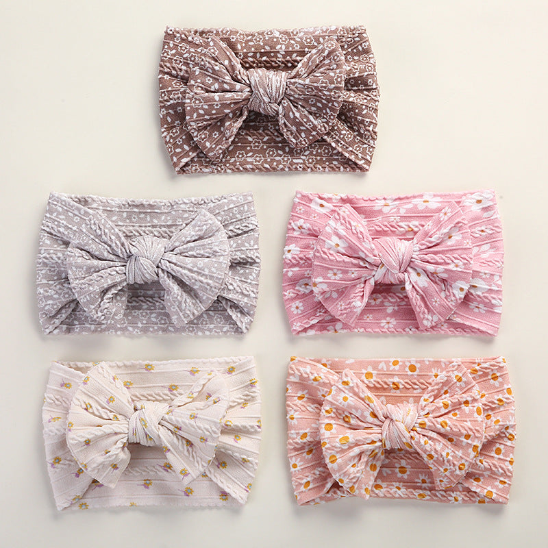 Girls Flower Bow Print Accessories Headwear Wholesale 221216281