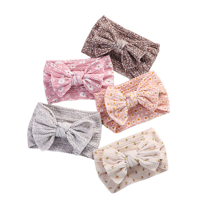 Girls Flower Polka dots Bow Print Accessories Headwear Wholesale 221216282