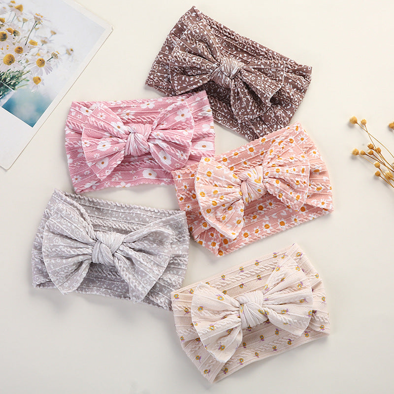 Girls Flower Polka dots Bow Print Accessories Headwear Wholesale 221216282