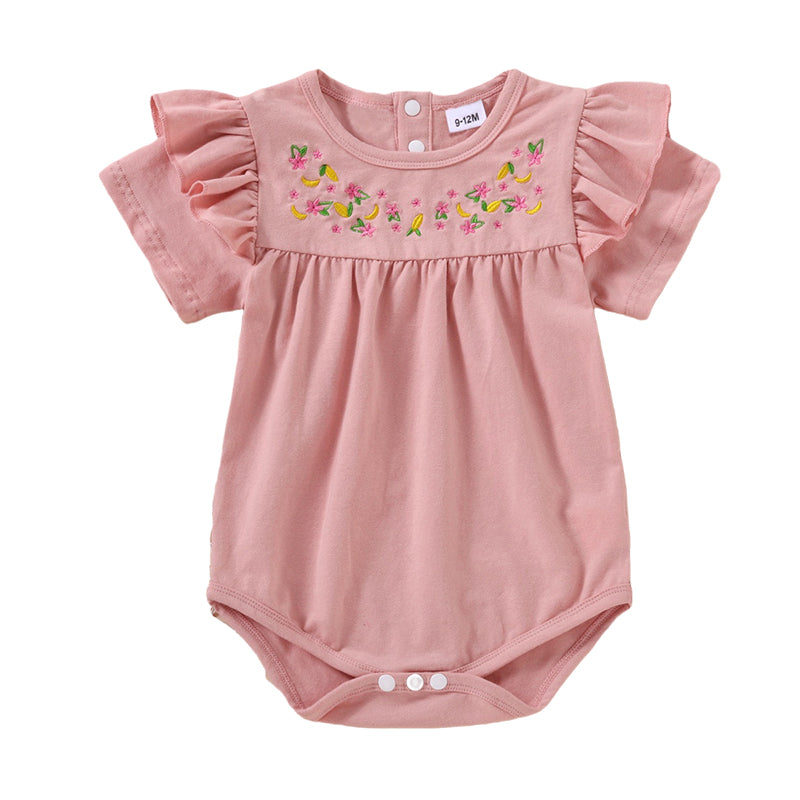 Baby Girls Flower Embroidered Rompers Wholesale 221216296