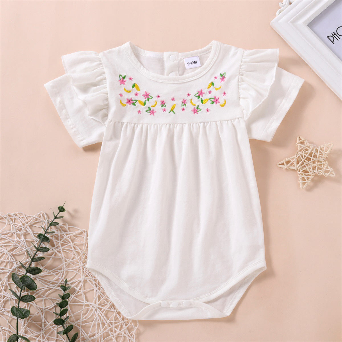 Baby Girls Flower Embroidered Rompers Wholesale 221216296