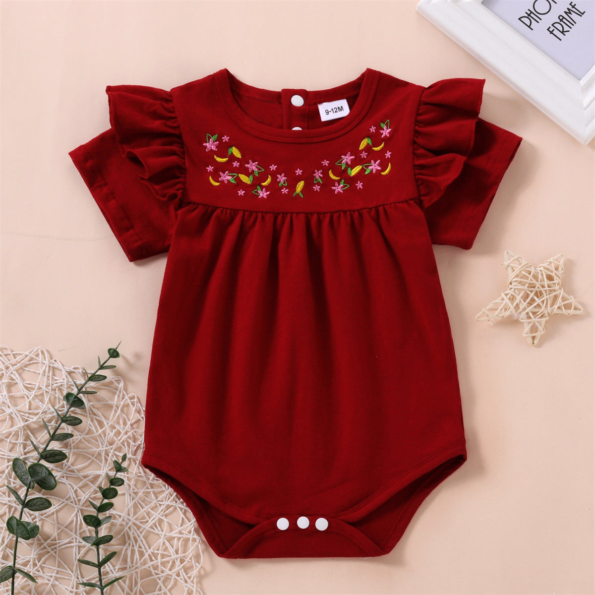 Baby Girls Flower Embroidered Rompers Wholesale 221216296