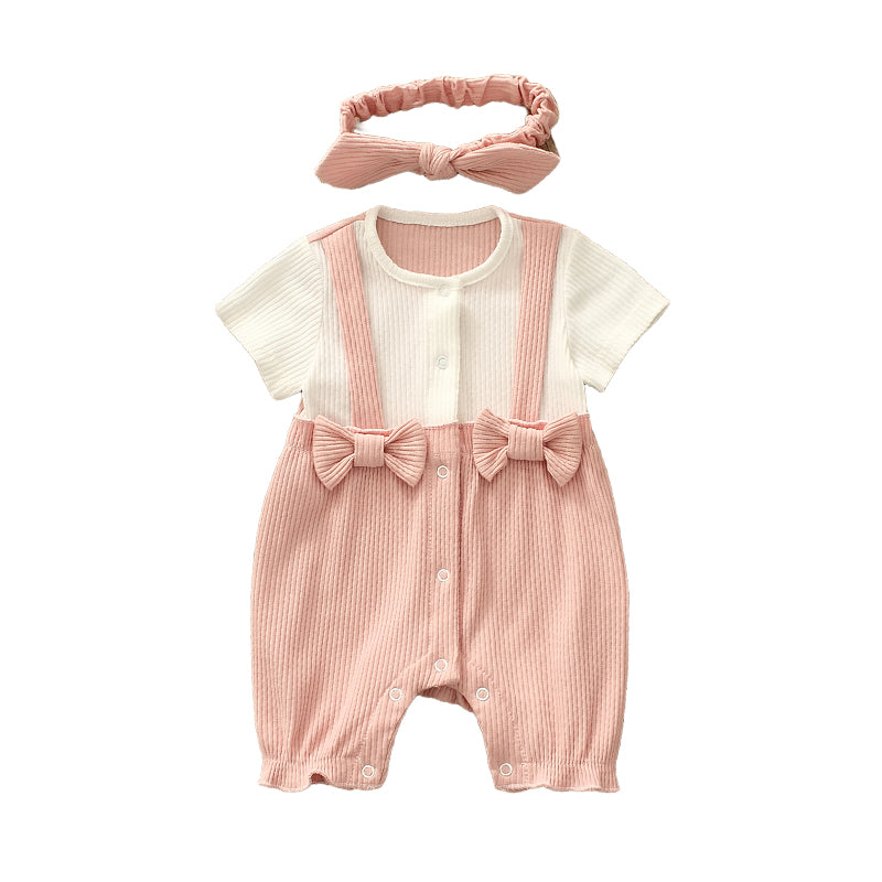 Baby Unisex Solid Color Bow Rompers Accessories Headwear Wholesale 221216334