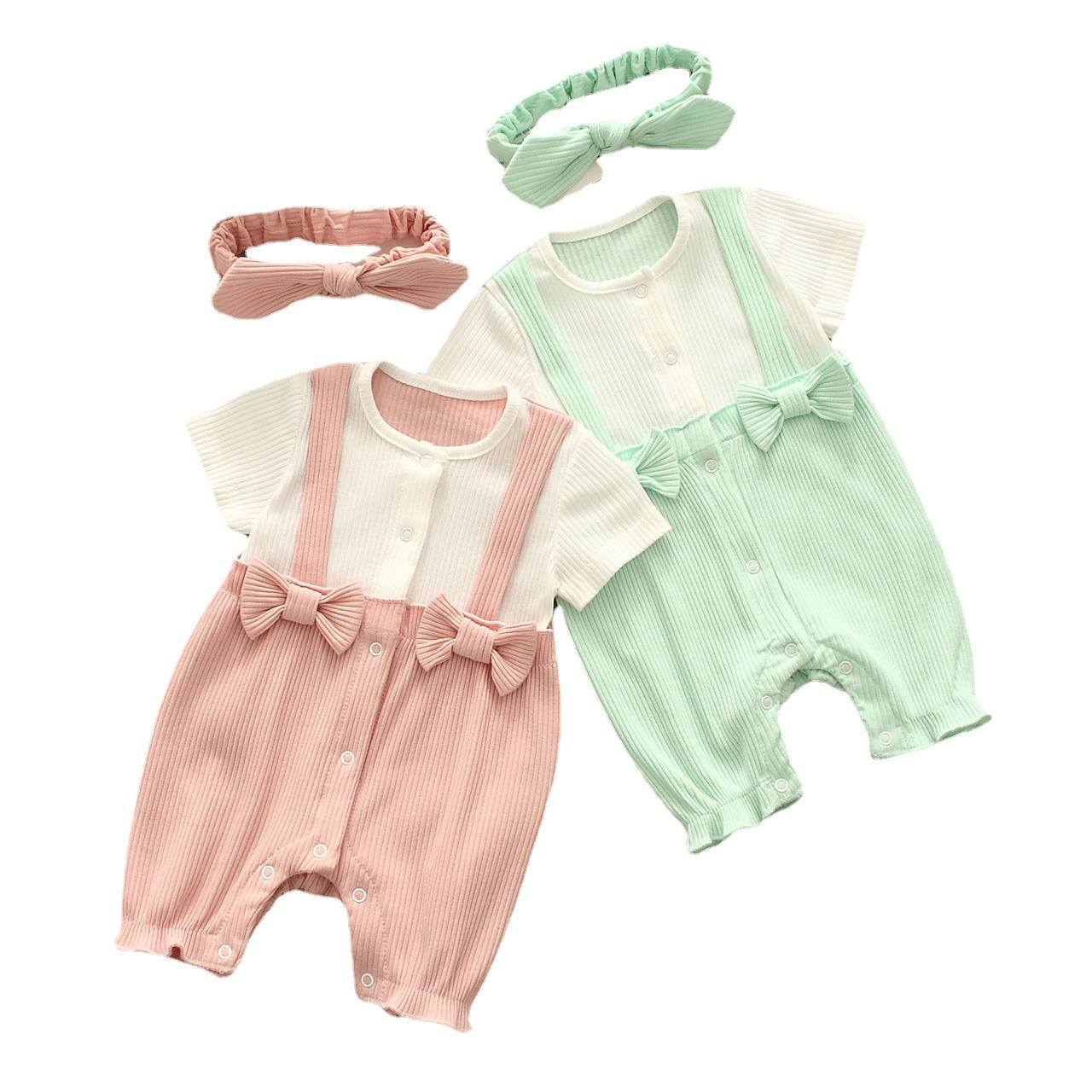 Baby Unisex Solid Color Bow Rompers Accessories Headwear Wholesale 221216334