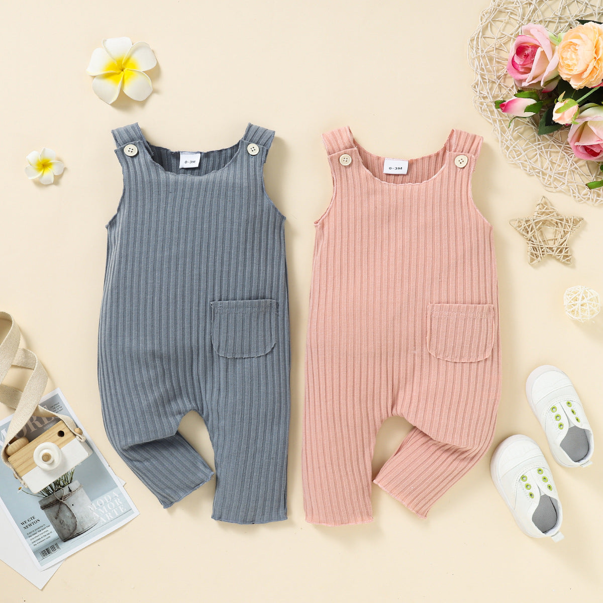 Baby Unisex Solid Color Jumpsuits Wholesale 221216384