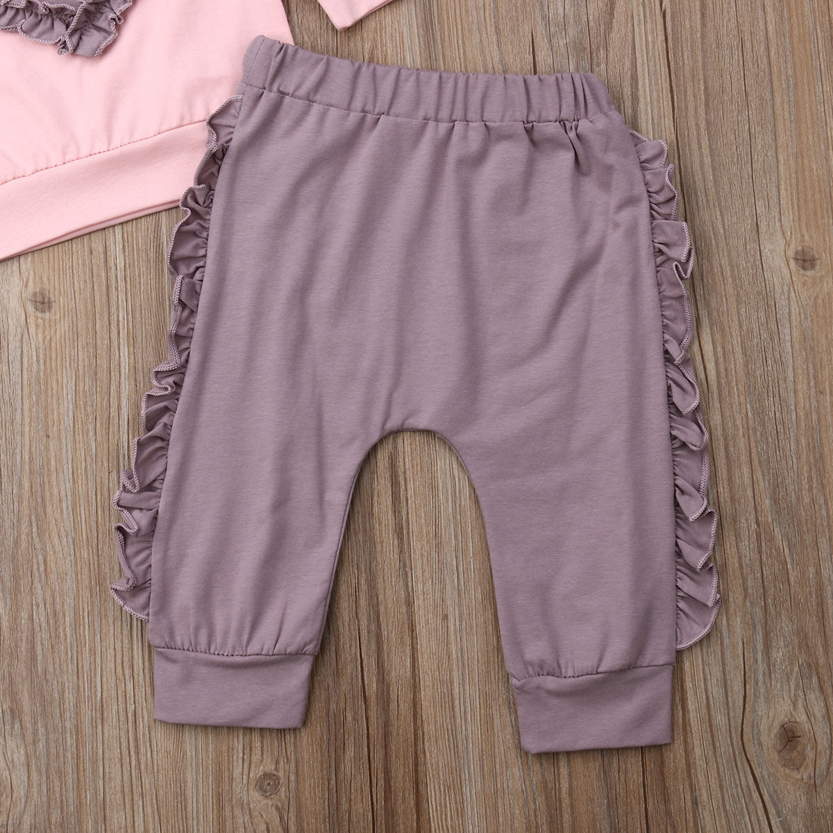 3 Pieces Set Baby Kid Girls Love heart Tops Solid Color Pants And Bow Headwear Wholesale 22121640