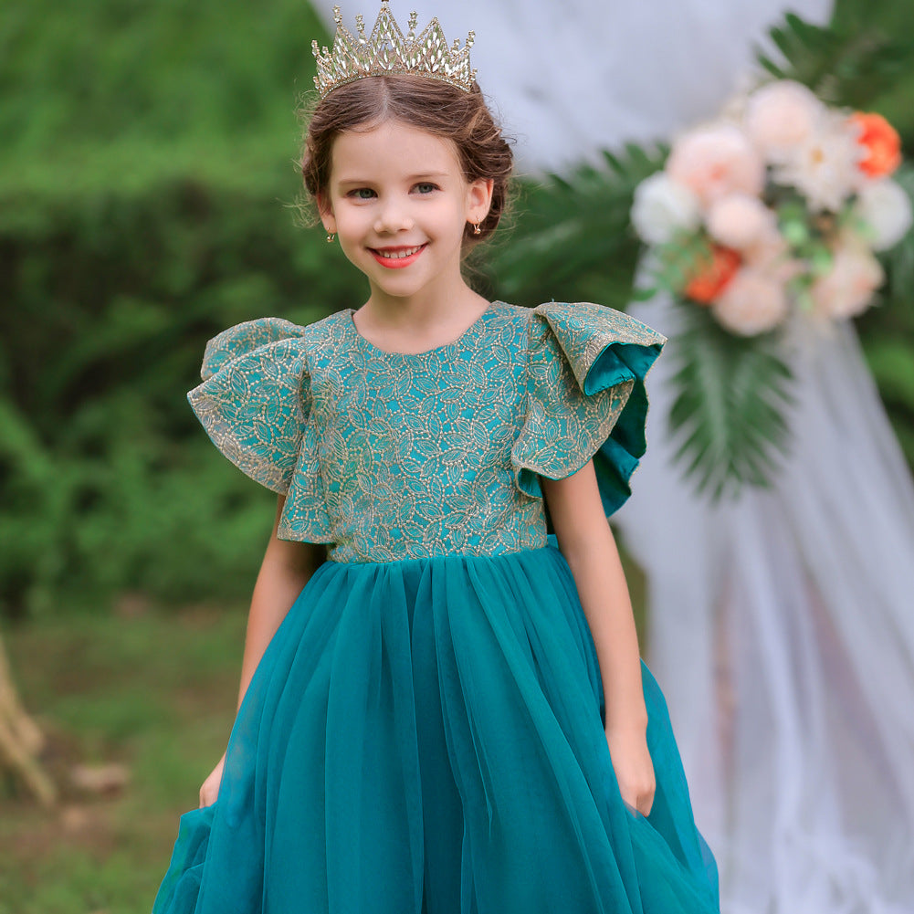 Kid Girls Solid Color Dressy Birthday Party Dresses Princess Dresses Wholesale 221216402