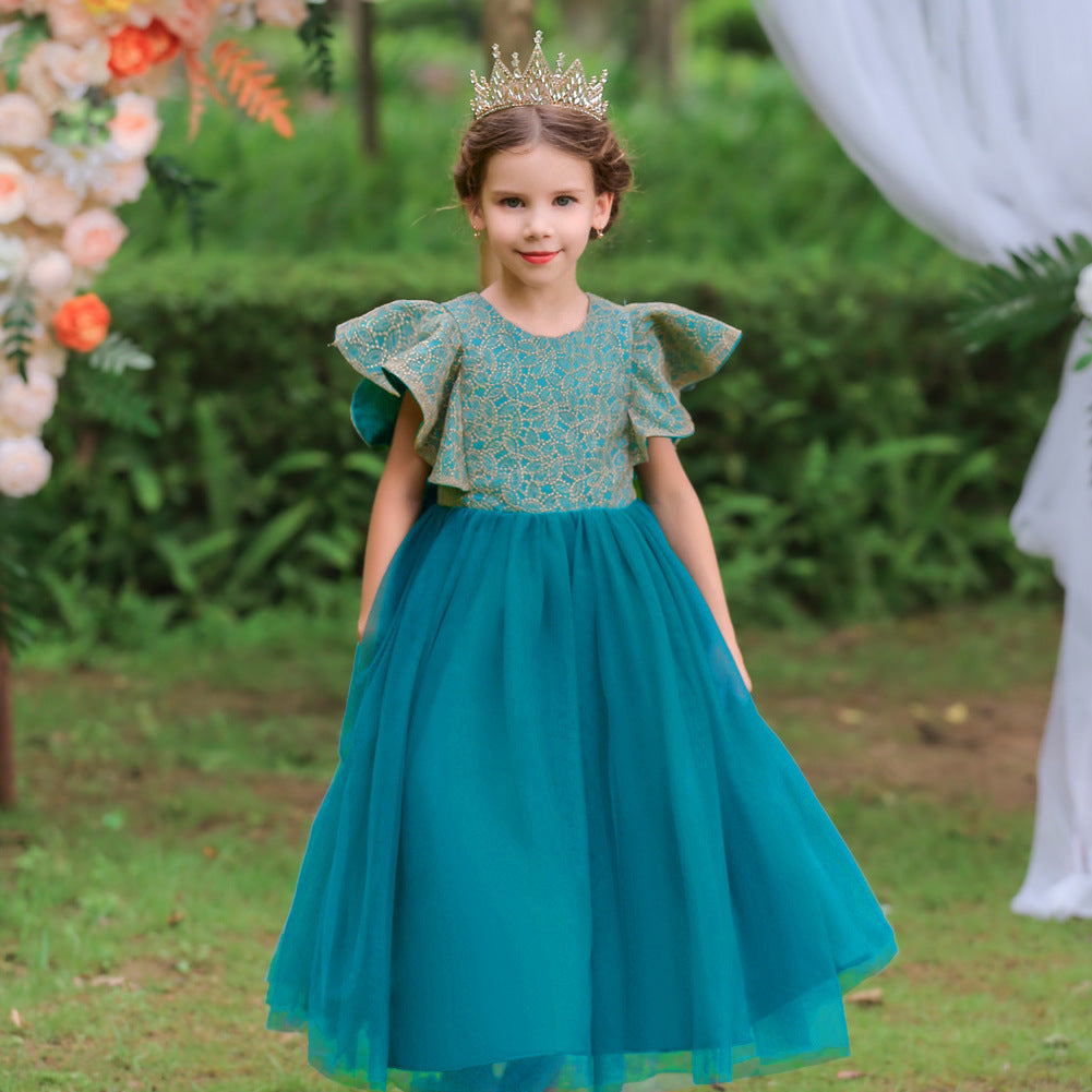 Kid Girls Solid Color Dressy Birthday Party Dresses Princess Dresses Wholesale 221216402