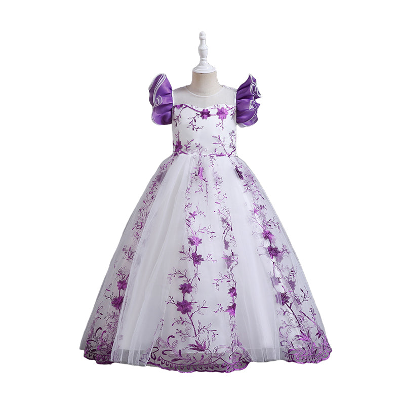 Kid Big Kid Girls Flower Embroidered Dresses Wholesale 221216418