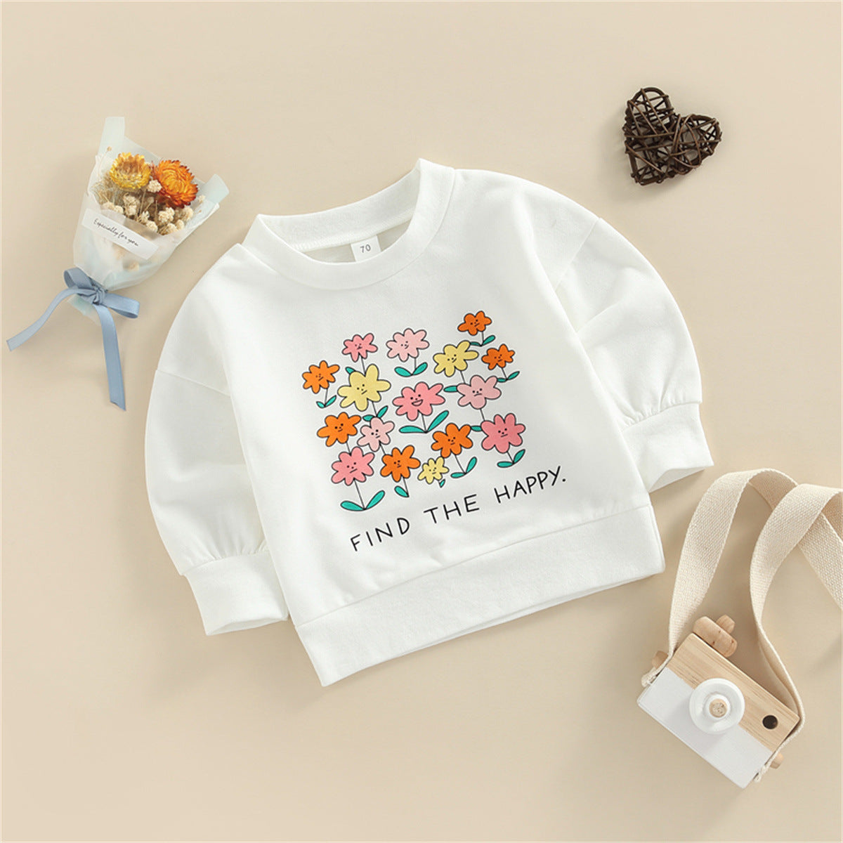 Baby Kid Girls Letters Flower Print Tops Wholesale 221216421