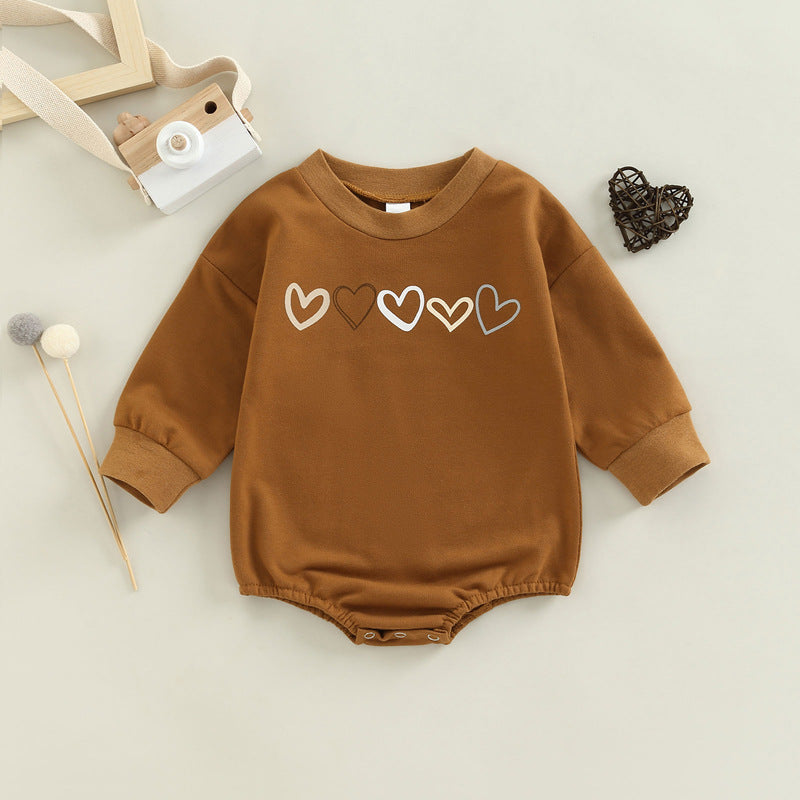 Baby Unisex Love heart Print Rompers Wholesale 221216448