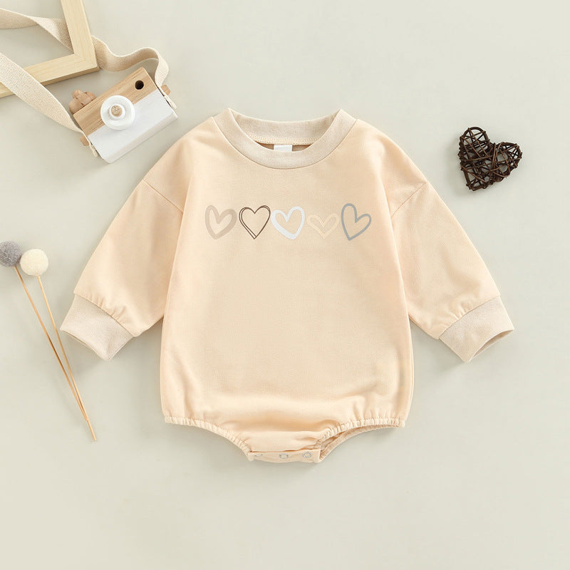 Baby Unisex Love heart Print Rompers Wholesale 221216448