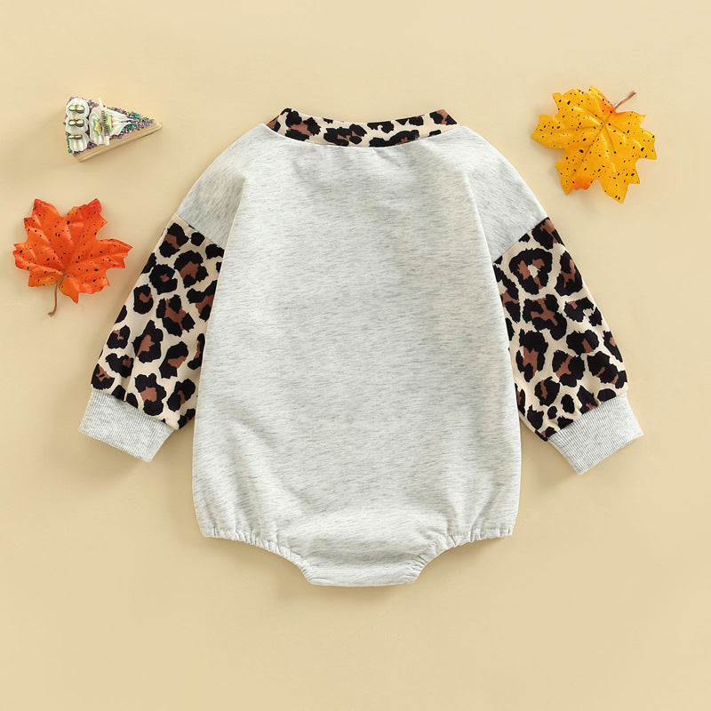 Baby Unisex Letters Leopard Print Rompers Wholesale 221216449