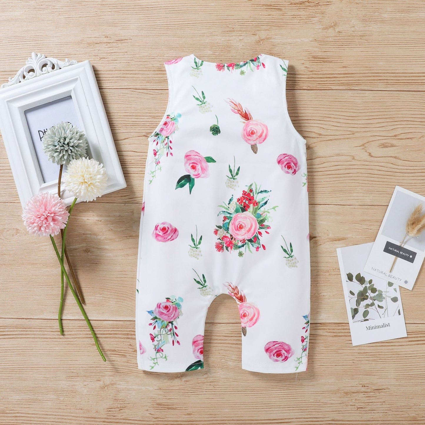 Baby Girls Flower Print Jumpsuits Wholesale 22121658