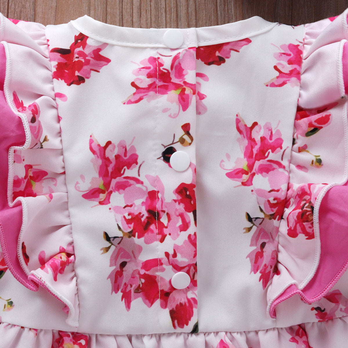 Baby Girls Flower Bow Print Rompers Wholesale 22121673