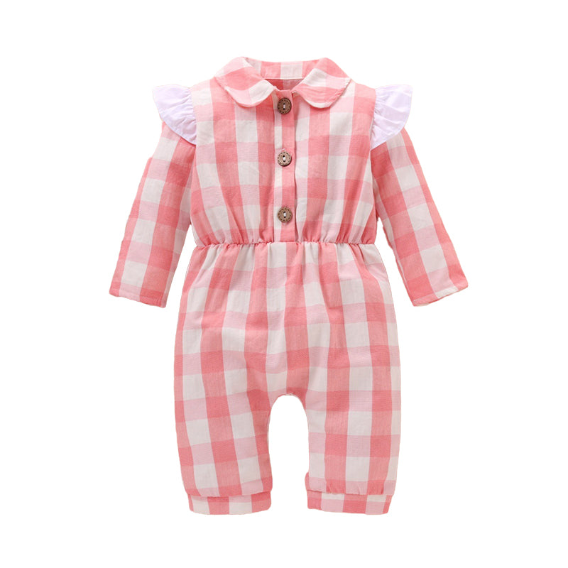 Baby Girls Checked Jumpsuits Wholesale 22121689