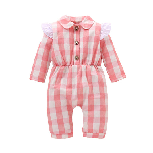 Baby Girls Checked Jumpsuits Wholesale 22121689