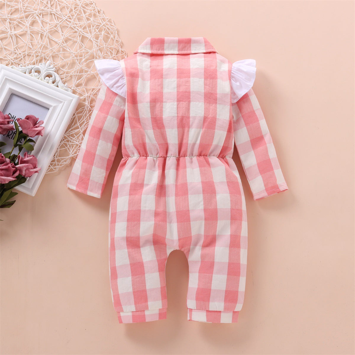 Baby Girls Checked Jumpsuits Wholesale 22121689