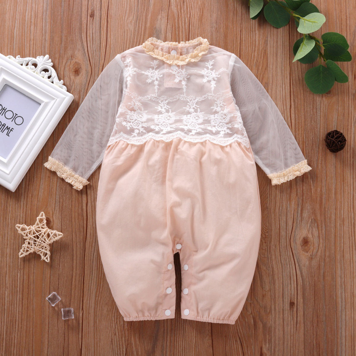 Baby Girls Lace Embroidered Jumpsuits Wholesale 22121692