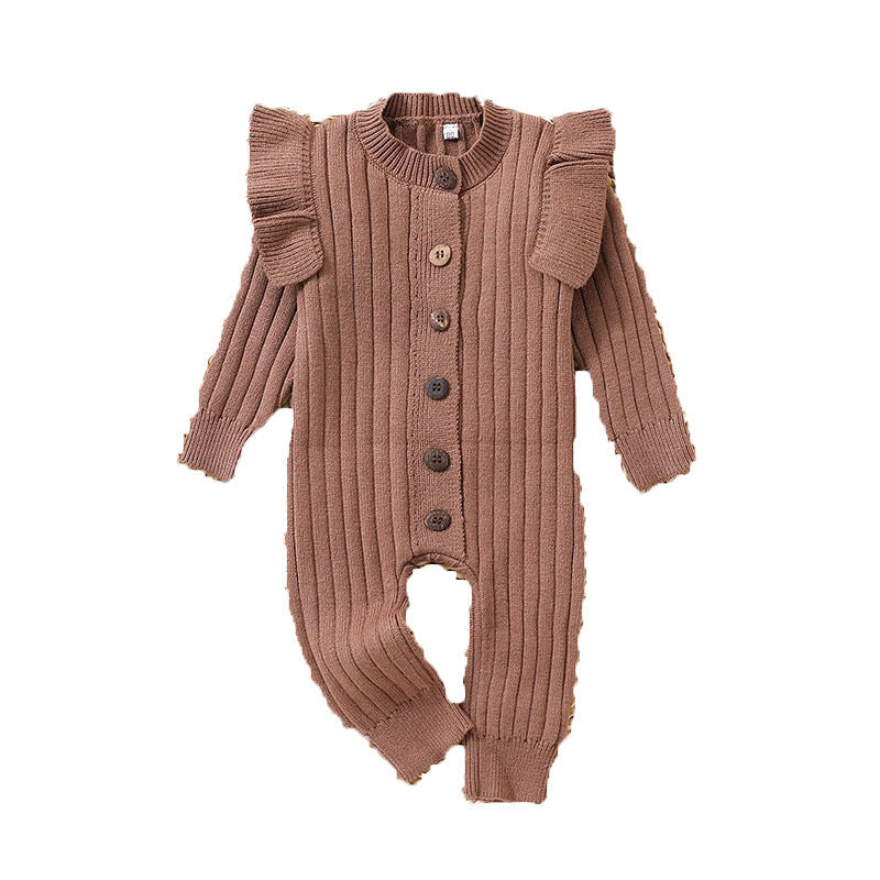 Baby Unisex Solid Color Muslin&Ribbed Jumpsuits Wholesale 221220105