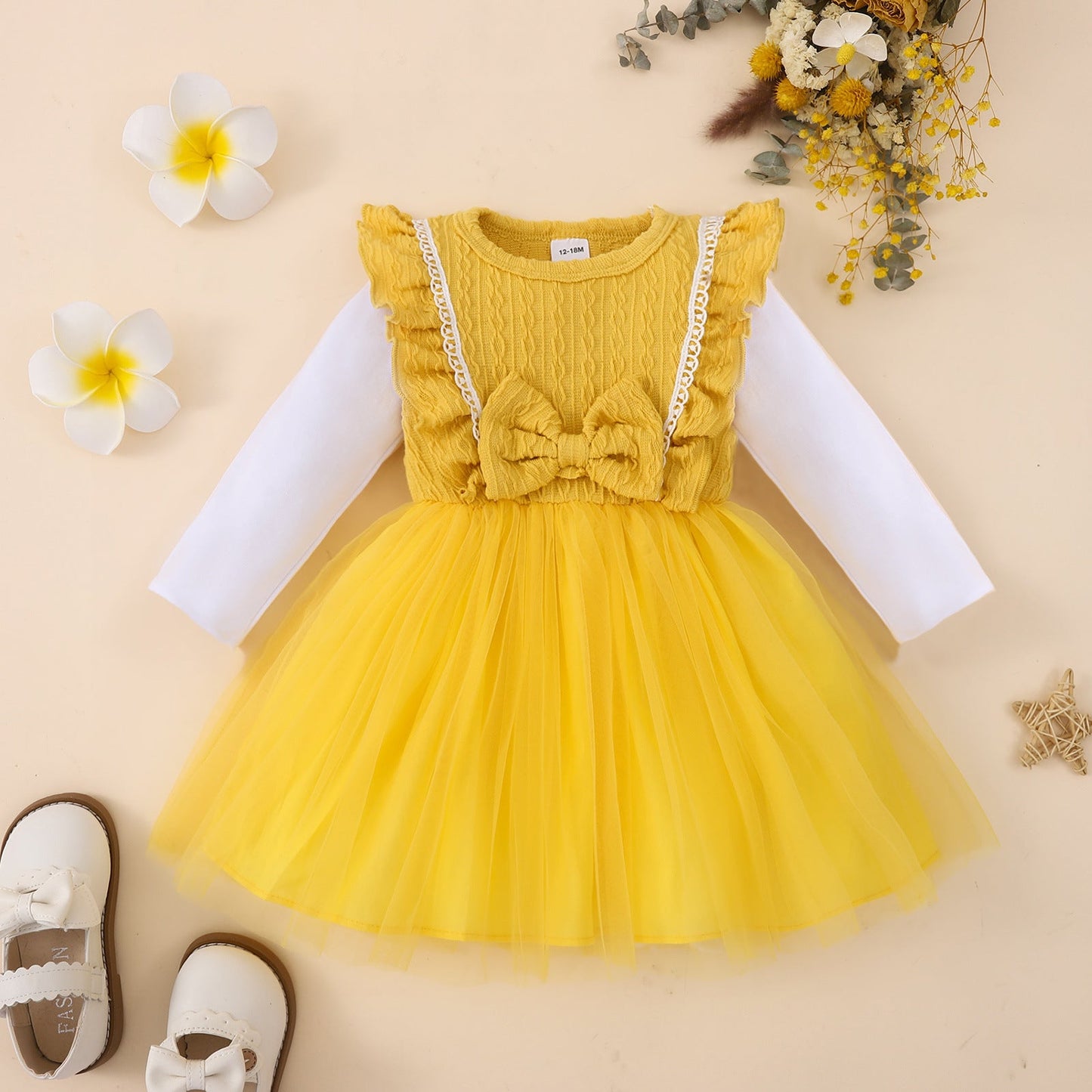 Baby Kid Girls Color-blocking Bow Dresses Wholesale 221220131